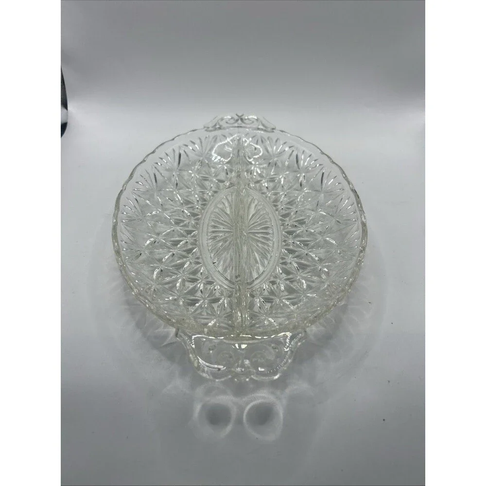 Anchor Hocking Vintage Divided Pressed Glass Relish Dish